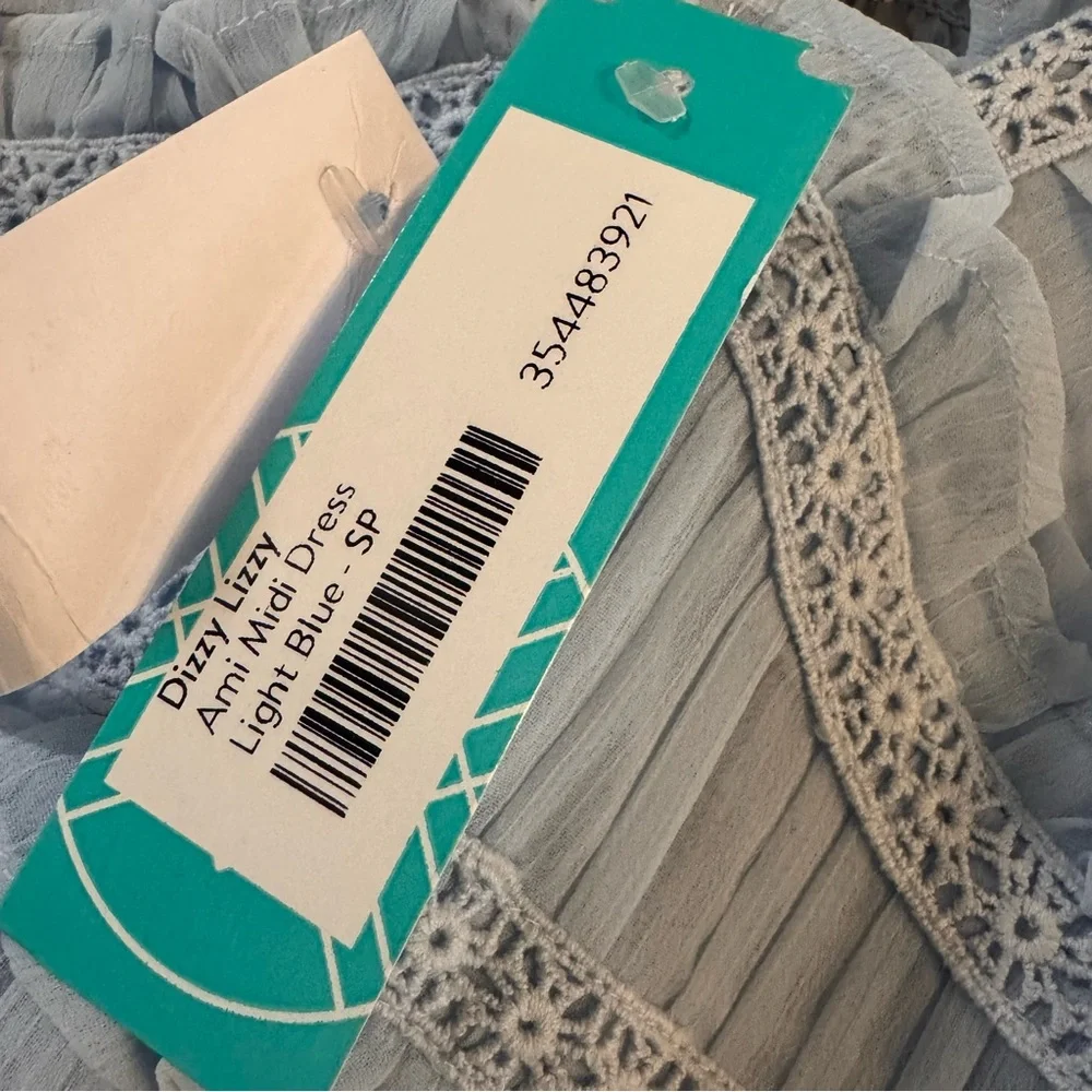 Dizzy Lizzy NWT Cottagecore Lace Tiered Sundress | Prairie Babydoll Dress - Picture 7 of 11